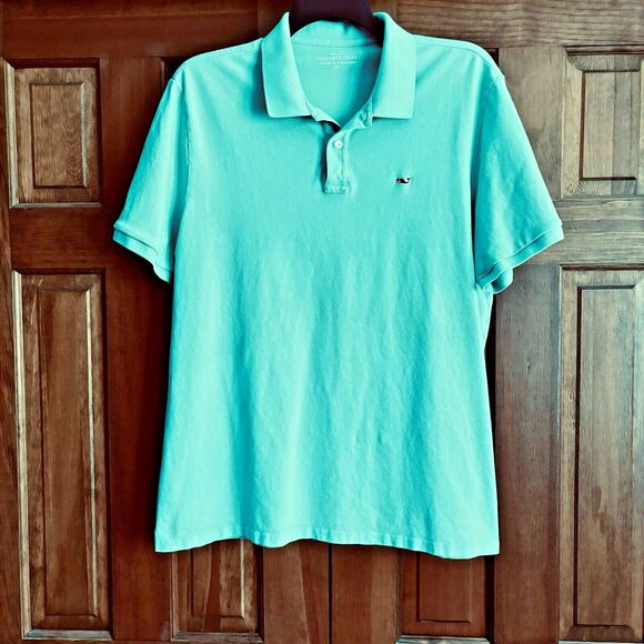 Vineyard Vines Green Short Sleeve Polo Shirt Men's Size XL Whale Embroidered - Picture 1 of 7